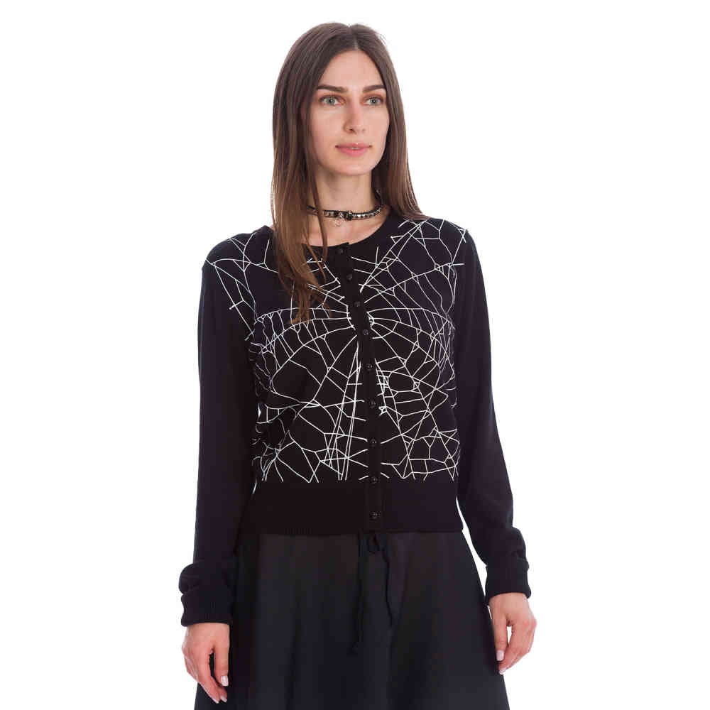 Banned - CREEPY SPIDER Cardigan - Zwart